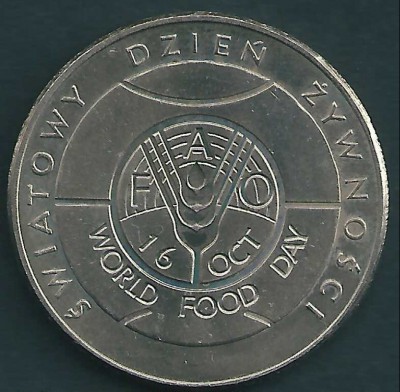 1981 r. 50 zł. Światowy Dzień Żywności.