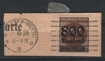 Deutsche Reich Mi 305A - na wycinku 1923