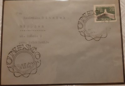 Unesco - całość pocztowa 1958