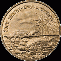 2002 r. 2 zł Ż&oacute;łw błotny.