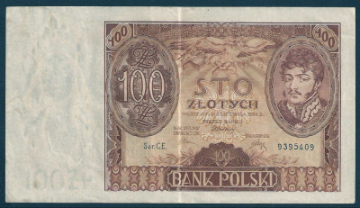 1934 r. Banknot 100 zł Poniatowski Stan II.