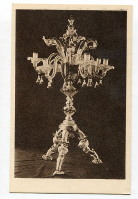 Świecznik siedmioramienny wyr&oacute;b polski poczt&oacute;wka