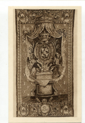 Gobelin dla Stanisława Leszczyńskiego stara poczt&oacute;wka