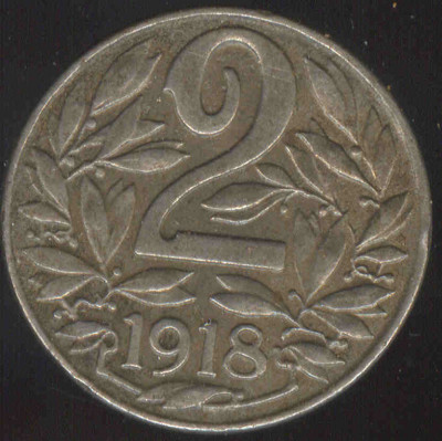 Austria 2 halerze 1918