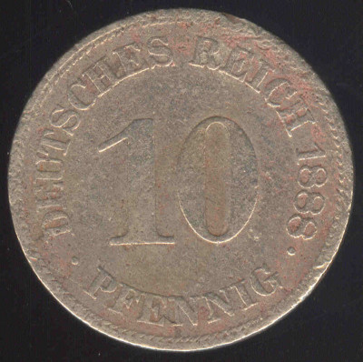 Niemcy 10 pfennig 1888