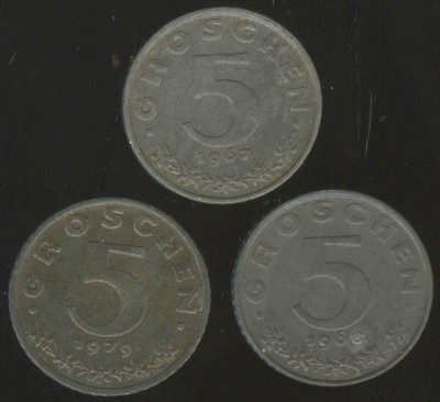 Austria 5 groszy 67,68,69