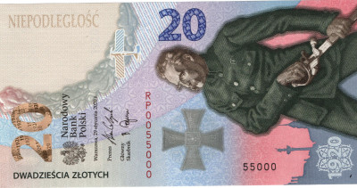Banknot 20 zł Bitwa Warszawska 1920, Numer: 55000