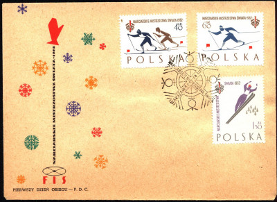 FDC 1962 S-249 Fi 1149b-51b Narciarskie MŚ w Zakopanem (W)