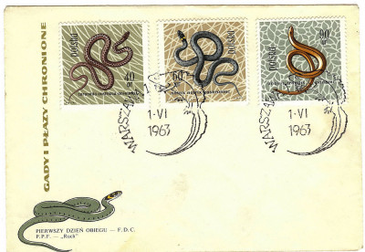 FDC 1963 S-280 Fi 1246_1249 Gady i płazy