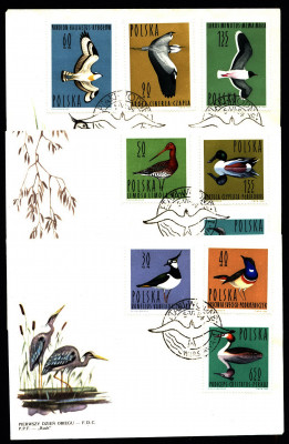FDC 1964 S-296 Fi 1342-1350 Ptaki wodne