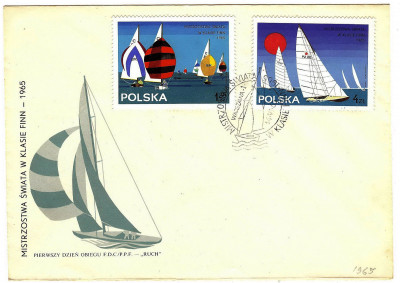 FDC 1965 S-320 Fi 1442-1443 MŚ w klasie FIN