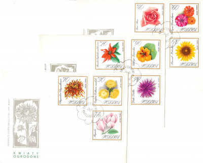 FDC 1966 S-342 Fi 1548-1556 Kwiaty ogrodowe