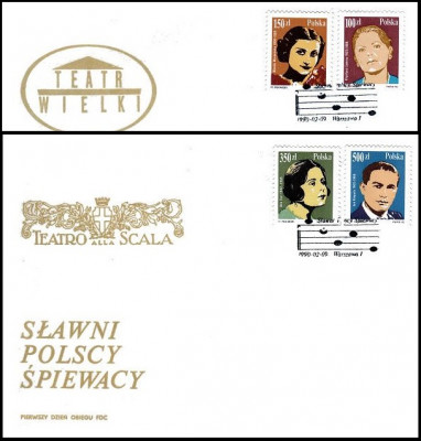 FDC 1990 S-865 Fi 3106-3109 Sławni śpiewacy