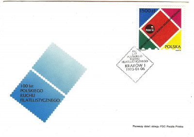 FDC 1993 S-939 Fi 3227 100 lat polskiego ruch filatelistyczn