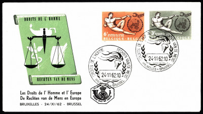 Belgia FDC 1962 Mi 1291-1292 Human Rights