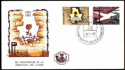 Belgia FDC 1965 Mi 1388-1389 Liberation of Prison Camps