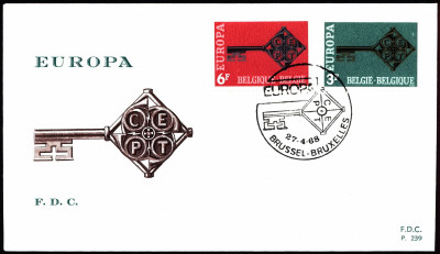 Belgia FDC 1968 Mi 1511-1512 Europa (C.E.P.T.)