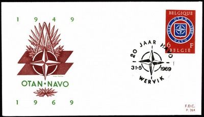 Belgia FDC 1969 Mi 1549 NATO, 20th Anniversary