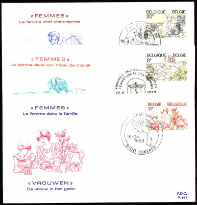 Belgia FDC 1983 Mi 2138-2140 Women