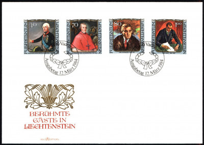 Liechtenstein FDC 1984 Mi 839-2 Paintings of famous visitors