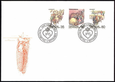 Liechtenstein FDC 1989 Mi 971-973 Autumn Customs