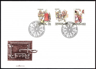 Liechtenstein FDC 1990 Mi 1008-1010 Winter Customs
