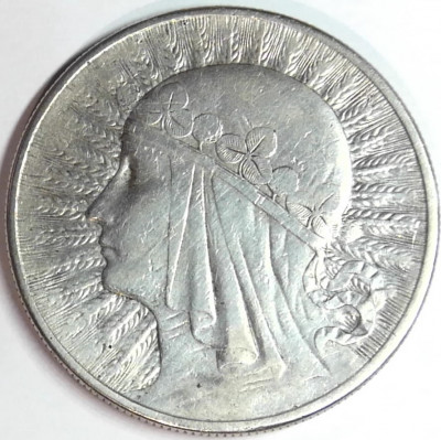 OB019 -10zł 1932 Głowa Kobiety bez znaku Ag750