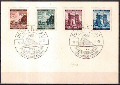 Czechy i Morawy FDC 1941 Mi 75-78 Prague Exhibition