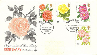 United Kingdom  FDC 1976 Mi 711-714 Roses