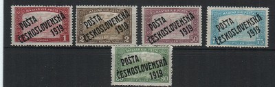 Czechoslowakia 1919. Mi. 130 - 134