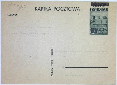 1949 r Kartka Pocztowa Cp 119 ** Typ 7.