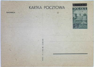 1949 r Kartka Pocztowa Cp 119 Typ 7,