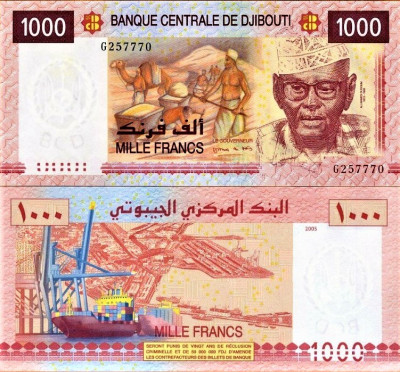 DŻIBUTI 2005-P42-1000 FRANK&Oacute;W UNC!