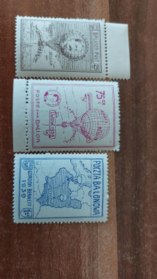 Nalepki poczty balonowej Gordon Bennetta 1939 r Lw&oacute;w gwara