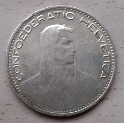 5 Frank&oacute;w Szwajcaria SREBRO 25g Ag.900 - 1923r