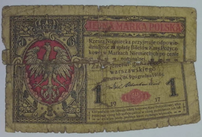 1 Marka Polska 9-go Grudnia 1916r Jenerał - Stan 6