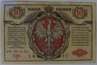 10 marek polskich 1917 A generał: Stan 3