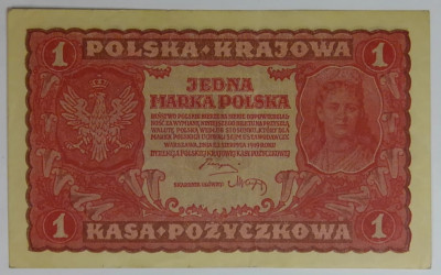 BANKNOT - 1 Marka Polska 1919 - JADWIGA