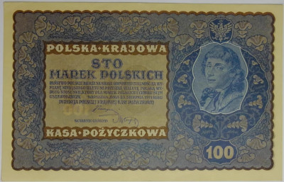 BANKNOT 100 Marek Polskich 1919 Kościuszko