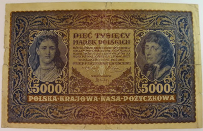 BANKNOT 5000 Marek Polskich 1919