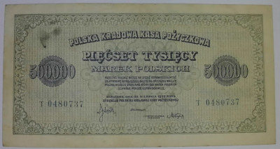 Banknot 500 000 Marek Polskich 1923 Seria T