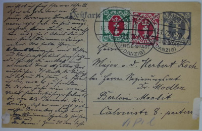 Wolne Miasto Gdańsk Cp 11a - 1922