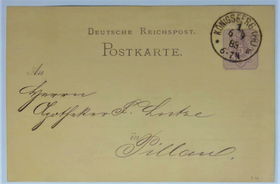 Postkarte von 1883 Deutsche Reichspost