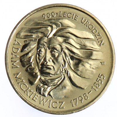 Moneta 2 zł Adam Mickiewicz - 1998 rok