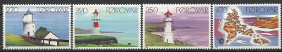 1985 r Wyspy Owcze Mi 115 - 118** Latarnie Świata