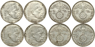 Lot monet 4 x 2 Reichmark