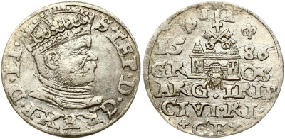 Stefan Batory Trojak 1586 Ryga [R]