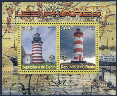 2008 r Benin Blok 77** Latarnie Świata