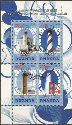 2010 r Latarnie Rwanda Blok 75**