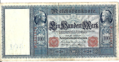 Niemcy - Cesarstwo - BANKNOT 100 Marek 1908